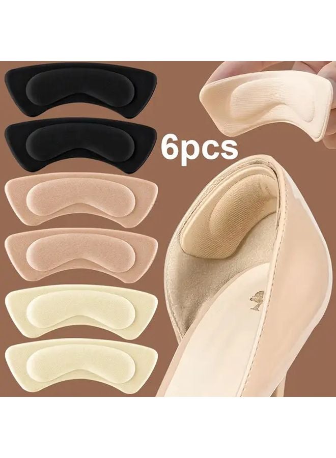 Thick Cushioned Anti Slip Shoe Insoles 6pcs Black Beige Khaki Shock Absorbing All Day Comfort - Image 1